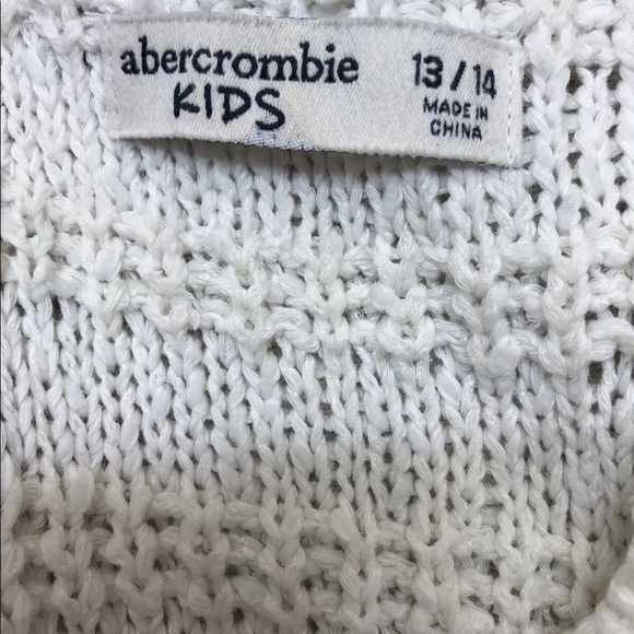 Abercrombie Kids Tank Sweater Dress Chunky Knit Off White Size 13/ 14 - Picture 7 of 13